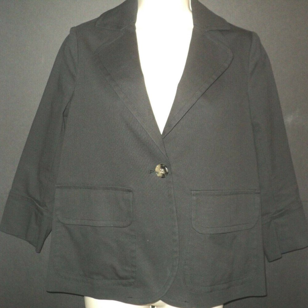 Theory Swing Jacket Size S Black Cotton Blend